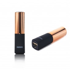 Remax 2400mAh Lipstick Size Mini Portable External Battery Power Bank - Gold